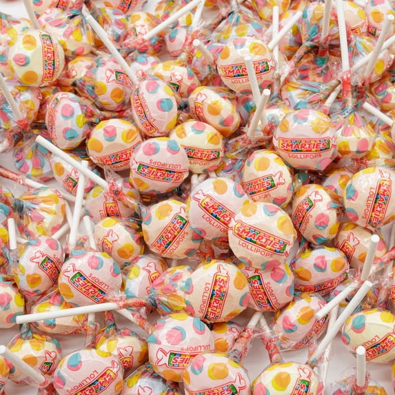 SMARTIES Lollipops 2 lb – Candy in Bulk Bag, Double Lollies, Fruit Flavored Suckers, Assorted, Individually Wrapped Pops (102 Pieces)