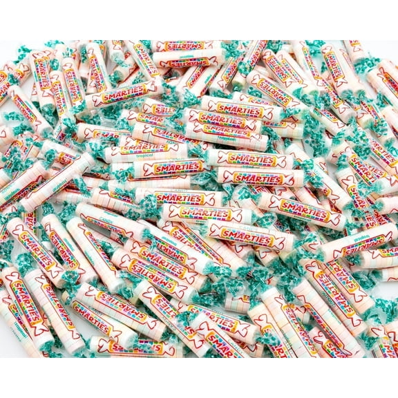 SMARTIES TROPICAL Candy Rolls 1 lb – Smarty Candy Bulk Bag, Assorted Fruity Tropical Flavors, Gluten Free, Vegan Friendly, Individually Wrapped (60 Pieces)