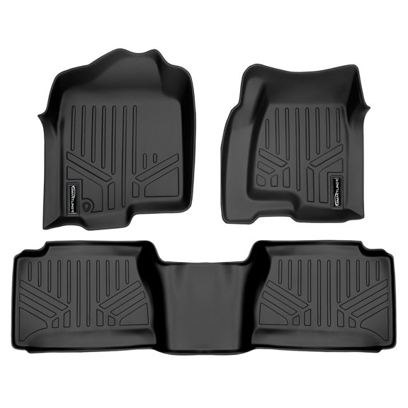 SMARTLINER 2 Rows Custom Fit Floor Liners Compatible with 1999 - 2007 GMC Sierra Double Cab