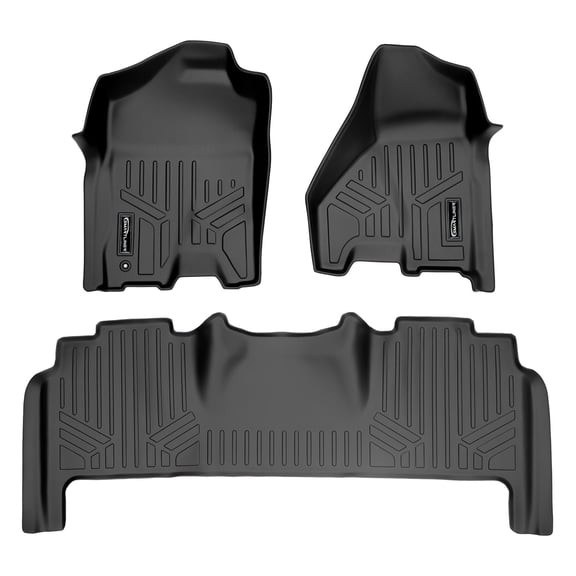 SMARTLINER 2 Rows Custom Fit Floor Liners Compatible with 2010 - 2011 Ram 3500 Mega Cab