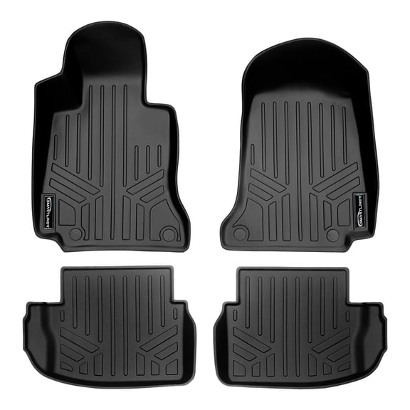 SMARTLINER 2 Rows Custom Fit Floor Liners Compatible with 2017 - 2021 Mercedes-Benz AMG C 63 S Coupe (Gasoline)