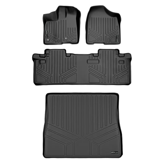 SMARTLINER 3 Rows Custom Fit Floor Liners Compatible with 2013 - 2020 Toyota Sienna 8 Passenger (Gasoline)