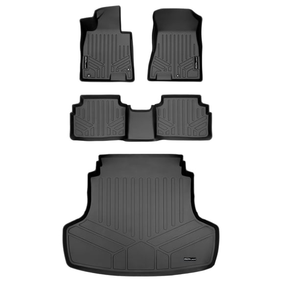 SMARTLINER 3 Rows Custom Fit Floor Liners Compatible with 2021 - 2024 Kia K5 (Gasoline | Fits FWD models | 2nd Row without Hook Retentions)
