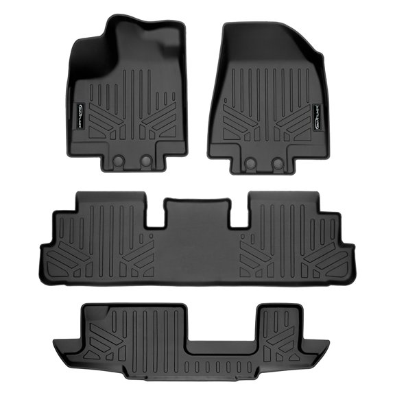 SMARTLINER 3 Rows Custom Fit Floor Liners Compatible with 2022 - 2025 Nissan Pathfinder 7 Passenger and 8 Passenger (Gasoline | 2nd Row Bench)