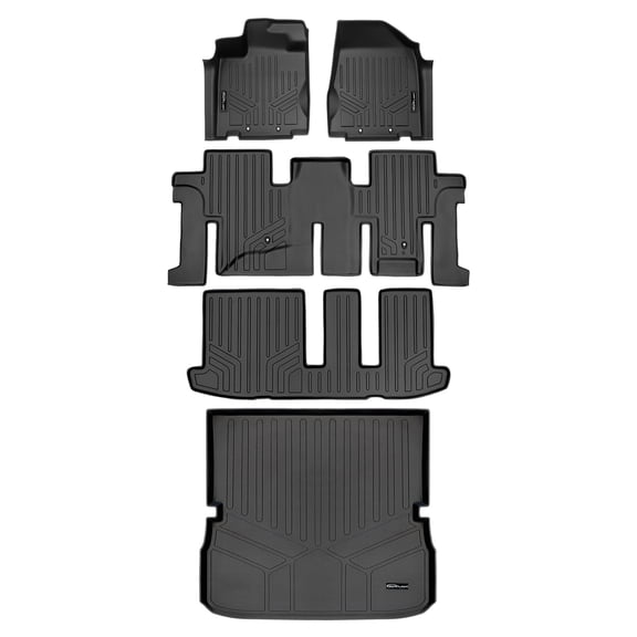 SMARTLINER 4 Rows Custom Fit Floor Liners Compatible with 2013 - 2020 Nissan Pathfinder (Gasoline)