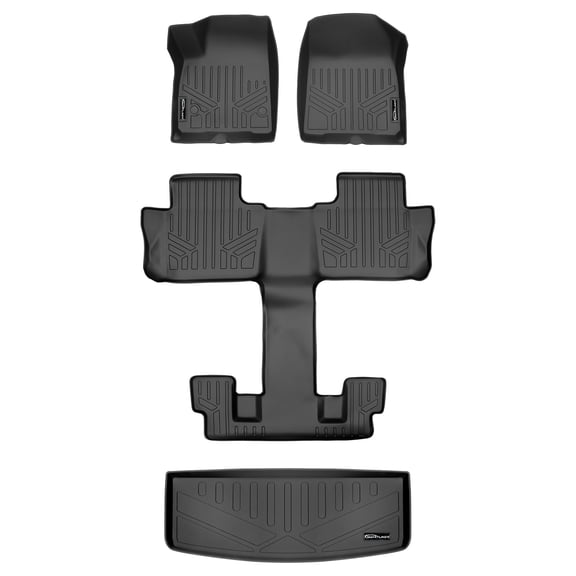 SMARTLINER 4 Rows Custom Fit Floor Liners Compatible with 2017 - 2023 GMC Acadia 6 Passenger (Gasoline | Fits Acadia | Fits Acadia Denali)