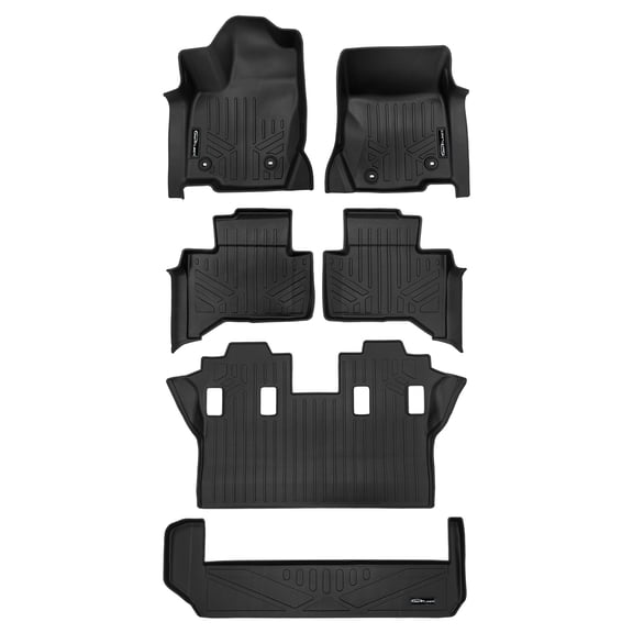 SMARTLINER 4 Rows Custom Fit Floor Liners Compatible with 2024 - 2025 Lexus GX 7 Passenger (Gasoline)