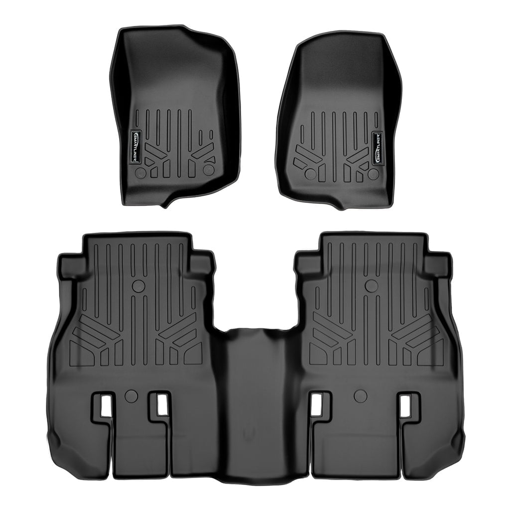 SMARTLINER All Weather Custom Fit 2 Row Floor Mat Liner Set Compatible With 2021-2023 Jeep Wrangler Rubicon 392