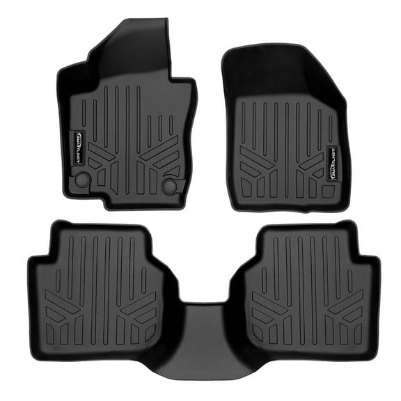 SMARTLINER All Weather Custom Fit Black 2 Row Floor Mat Liner Set Compatible With 2020-2022 Volkswagen Passat