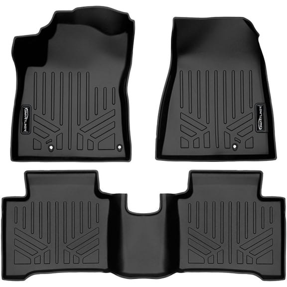 SMARTLINER All Weather Custom Fit Black 2 Row Floor Mat Liner Set Compatible With 2022-2025 Volkswagen Taos