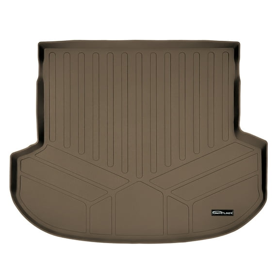 SMARTLINER All Weather Custom Fit Cargo Liner Trunk Floor Mat Tan Compatible With 2019-2020 Hyundai Santa Fe 5 Passenger Models