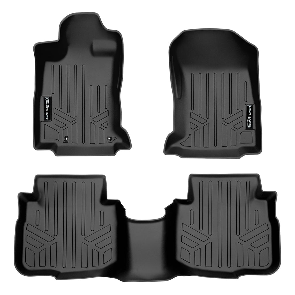 SMARTLINER All Weather Custom Fit Floor Mats 2 Row Liner Set Black Compatible With 2020 2021 Subaru Outback Legacy