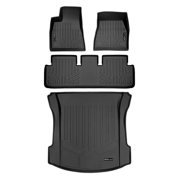 SMARTLINER All Weather Custom Fit Floor Mats 2 Rows & Rear Cargo Liner Compatible With 2017-2021 Tesla Model 3