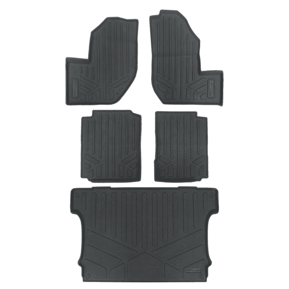 SMARTLINER All Weather Protection Custom Fit 2 Row & Cargo Bed Rugged Rubber Floor Liner Set Compatible With 2020-2023 Yamaha Wolverine RMA X2