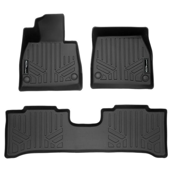 SMARTLINER All Weather Protection Custom Fit Black 2 Row Floor Mat Liner Set Compatible With 2023-2024 Mercedes-Benz EQE SUV