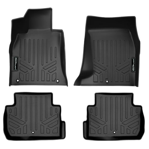 SMARTLINER Custom Fit All Weather 2 Row Black Floor Mat Liner Set Compatible With 2018-2023 Kia Stinger (Only Fits AWD (All Wheel Drive) Models)