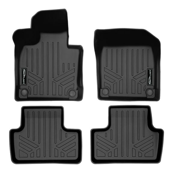 SMARTLINER Custom Fit All Weather 2 Row Black Floor Mat Liner Set Compatible With 2018-2023 Volvo XC60 (Does NOT fit Hybrid Models)