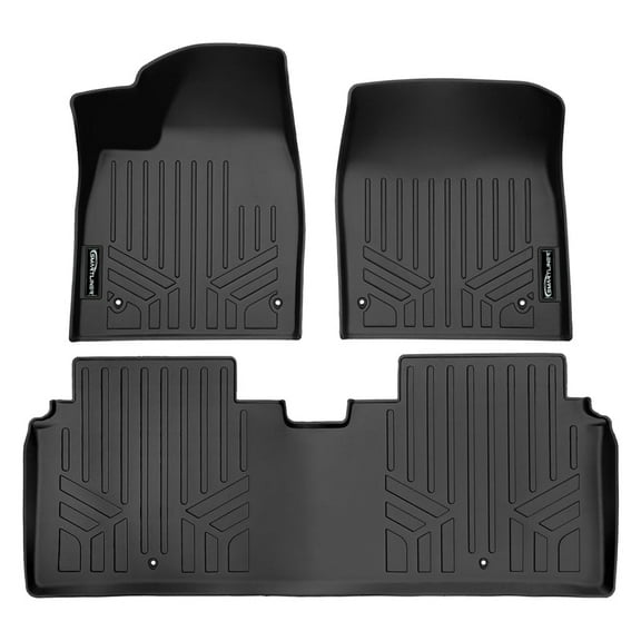 SMARTLINER Custom Fit All Weather 2 Row Black Floor Mat Liner Set Compatible With 2022-2025 Kia EV6 Wind AWD