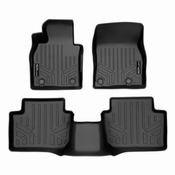 SMARTLINER Custom Fit All Weather 2 Row Black Floor Mat Liners Set Compatible With 2020-2025 Mazda CX-30 (AWD Only)