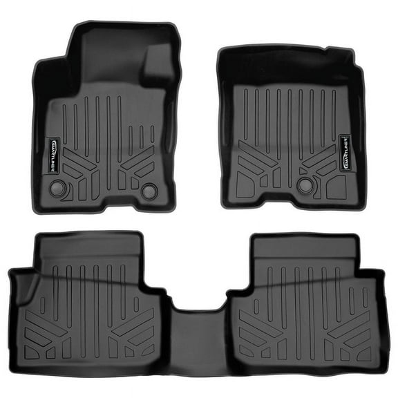 SMARTLINER Custom Fit All Weather Black 2 Row Floor Mat Liner Set Compatible With 2022-2025 Ford Maverick (Only Fits Hybrid Models)