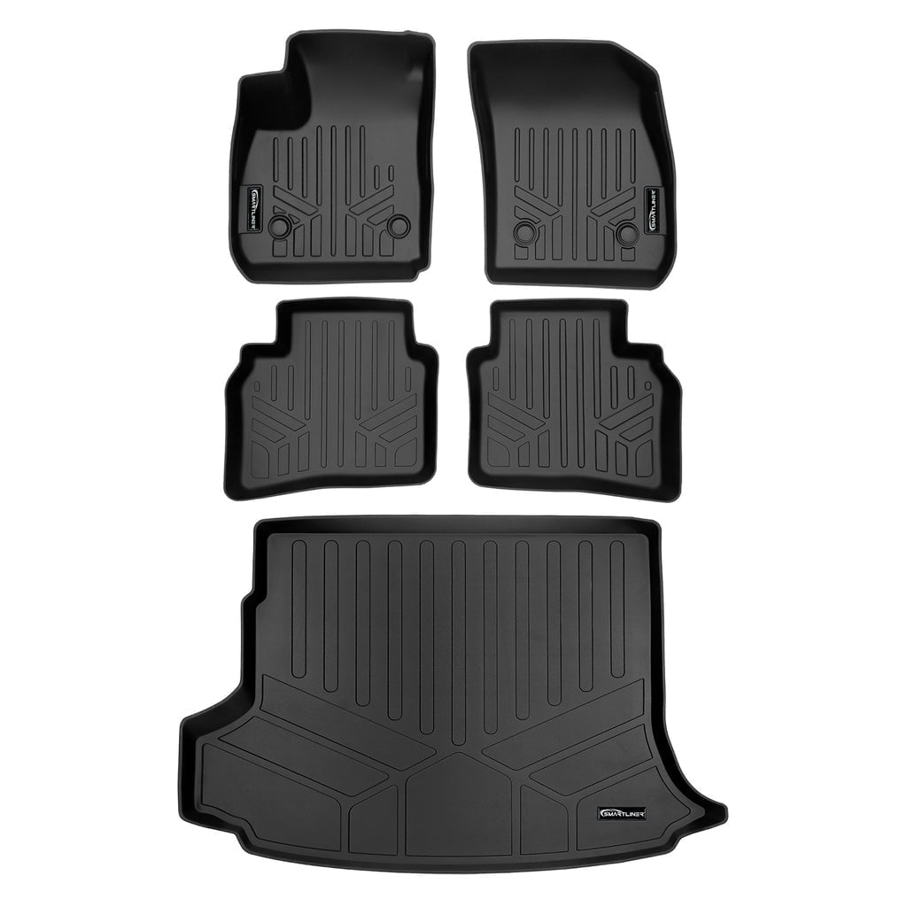 SMARTLINER Custom Fit All Weather Black 2 Row Floor Mats and Cargo ...