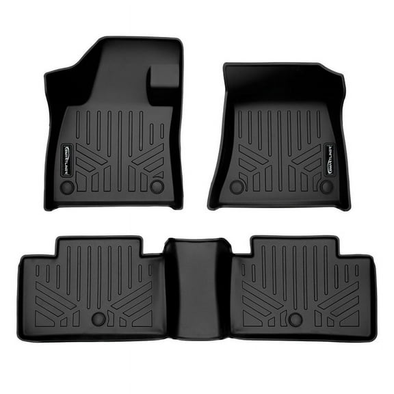 SMARTLINER Custom Fit All Weather Floor Mats 2 Row Liner Set Black Compatible With 2021-2025 Infiniti QX50