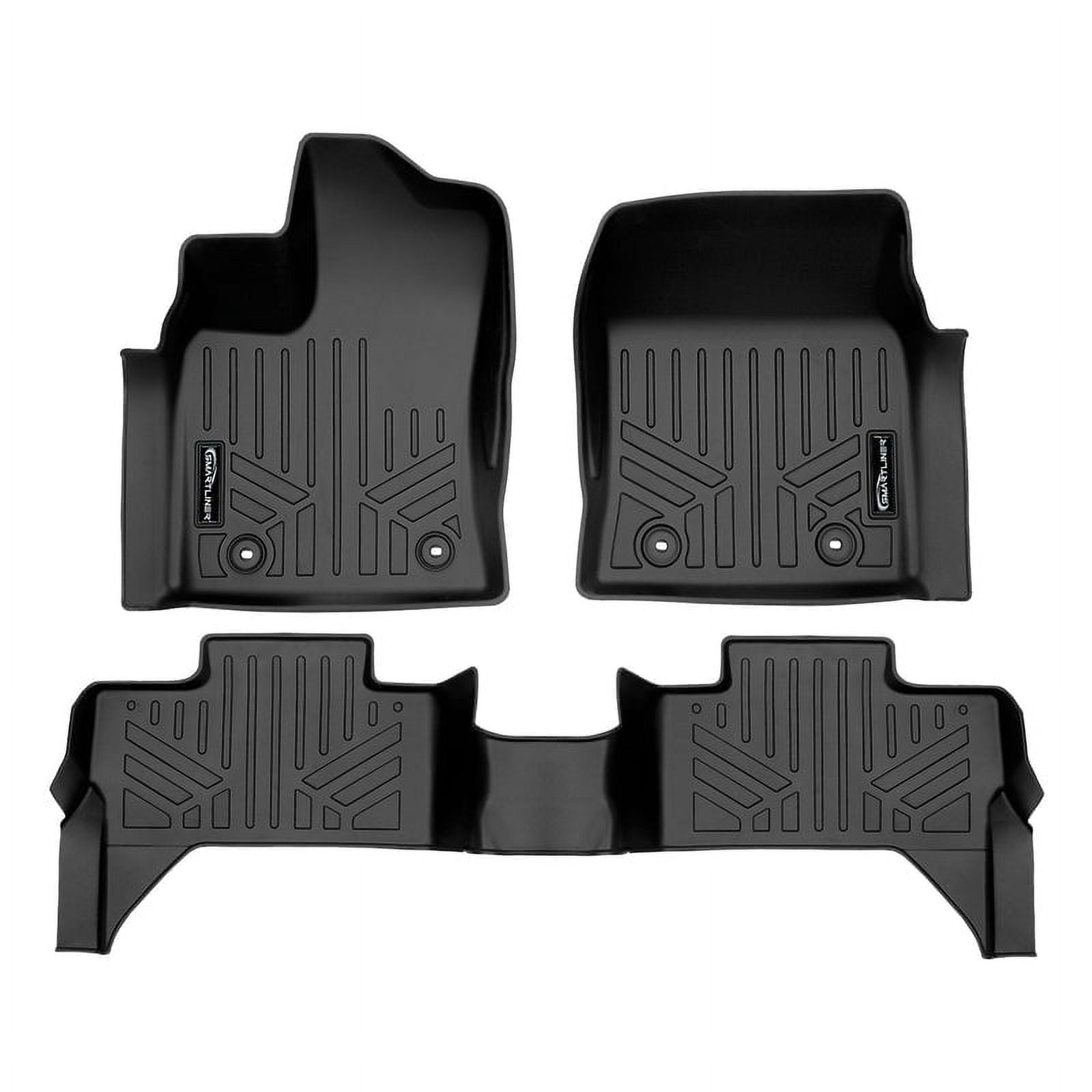 SMARTLINER Custom Fit Black 2 Row Floor Mat Liner Set Compatible With ...