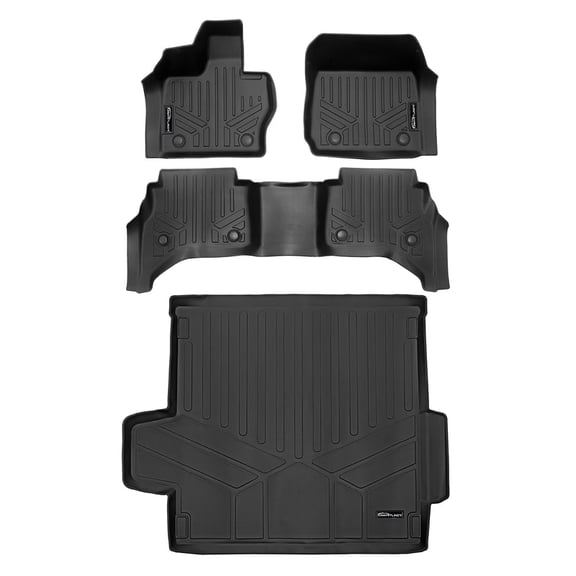 SMARTLINER Custom Fit Black 2 Row Floor Mats and Cargo Liner Set Compatible With 2022-2024 Range Rover (5th Gen) Standard Wheelbase (Only Fits Without Executive Class rear seats)