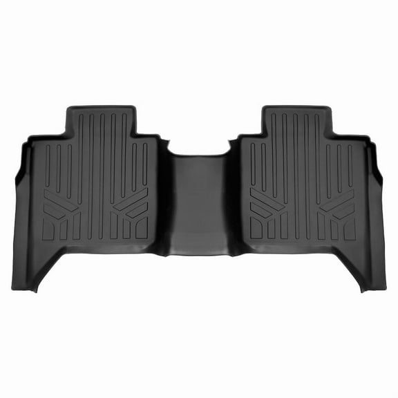 SMARTLINER Custom Fit Black 2nd Row Floor Mat Liner Set Compatible With 2022-2023 Toyota Tundra CrewMax Cab with 2nd Row Underseat Storage