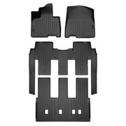 SMARTLINER Custom Fit Black 3 Row Floor Mat Liner Set Compatible With 2022-2025 Kia Carnival MPV Only Fits 8 Passenger Models. Fits LX w/ seat Package, EX and SX. Does NOT fit Prestige Models