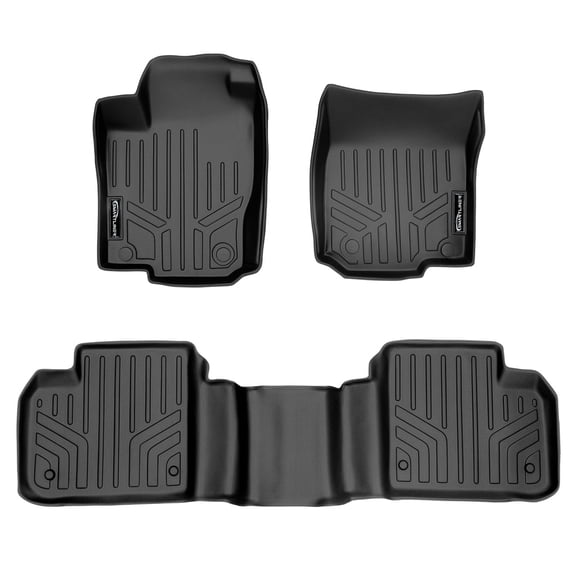 SMARTLINER Custom Fit Floor Mats 2 Row Liner Set Black Compatible With 2012-2019 Mercedes Benz ML / GL / GLE / GLS Series