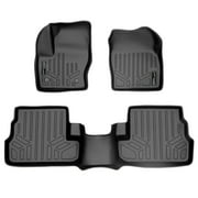 SMARTLINER Custom Fit Floor Mats 2 Row Liner Set Black Compatible With 2015-2016 Lincoln MKC