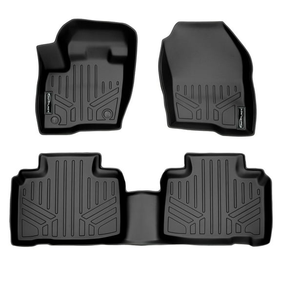 SMARTLINER Custom Fit Floor Mats 2 Row Liner Set Black Compatible With 2015-2021 Ford Edge