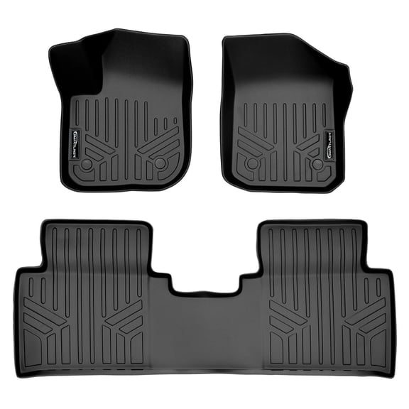 SMARTLINER Custom Fit Floor Mats 2 Row Liner Set Black Compatible With 2016-2020 Buick Envision