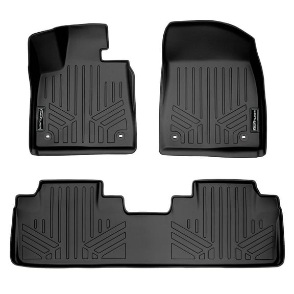 SMARTLINER Custom Fit Floor Mats 2 Row Liner Set Black Compatible With 2016-2022 Lexus RX (All Models) / 2018-2022 RXL (All Models)