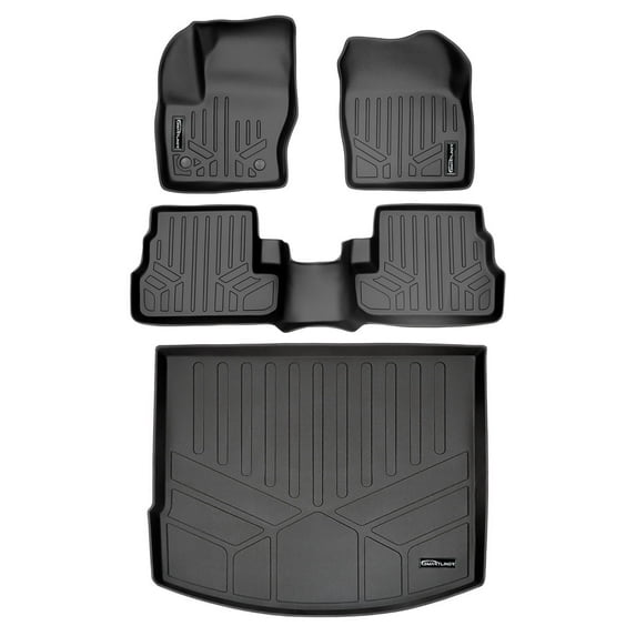 SMARTLINER Custom Fit Floor Mats 2 Rows and Cargo Liner Set Black Compatible With 2015-2016 Lincoln MKC