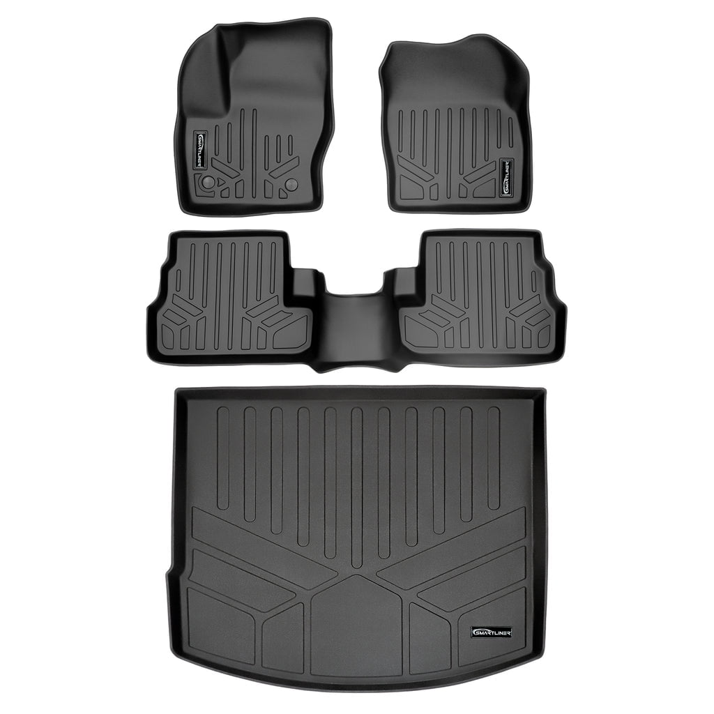 SMARTLINER Custom Fit Floor Mats 2 Rows and Cargo Liner Set Black Compatible With 20152016