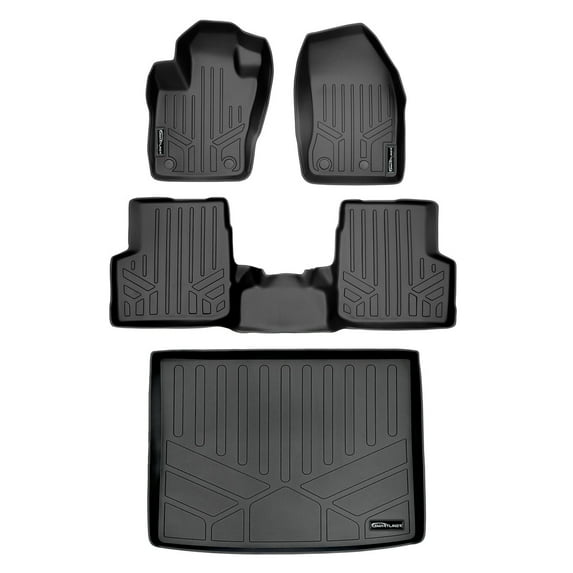 SMARTLINER Custom Fit Floor Mats 2 Rows and Cargo Liner Set Black Compatible With 2015-2021 Jeep Renegade