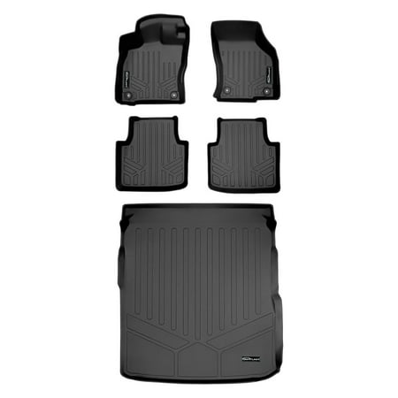 SMARTLINER Custom Fit Floor Mats 2 Rows and Cargo Liner Set Black Compatible With 2019-2021 Volkswagen Arteon