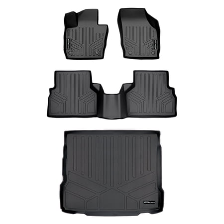 SMARTLINER Custom Fit Floor Mats 2 Rows and Cargo Liner Trunk Set Black Compatible With 2015-2018 Audi Q3 - All Models