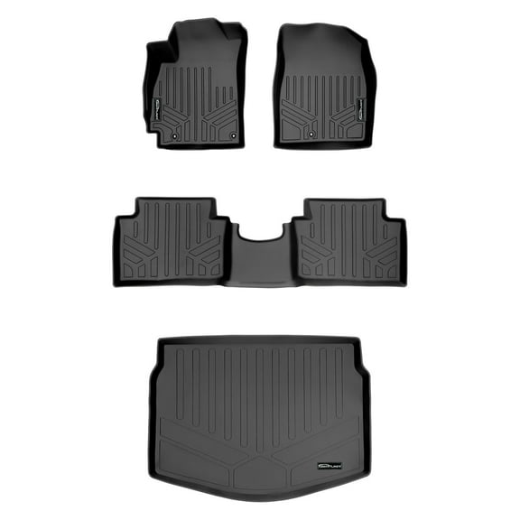 SMARTLINER Custom Fit Floor Mats 2 Rows and Cargo Liner Trunk Set Black Compatible With 2019-2021 Hyundai Veloster