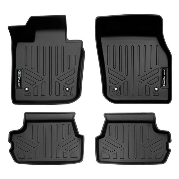 SMARTLINER Custom Fit All Weather 2 Row Black Floor Mat Liner Set Compatible With 2022-2023 Mini Cooper SE (Electric Hardtop 2-Door Model. Automatic Transmission)