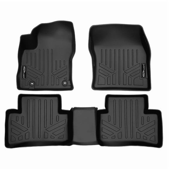 SMARTLINER Custom Fit All Weather 2 Row Black Floor Mat Liner Set Compatible With 2022-2024 Toyota Corolla Cross Hybrid (Only Fits All Wheel Drive Models)