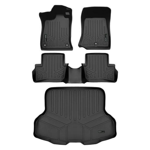 SMARTLINER Custom Fit All Weather 2 Row Floor Mats & Cargo Liner Set Black Compatible With 2021-2023 Acura TLX (Fits FWD (Front Wheel Drive) and AWD (All Wheel Drive) models )
