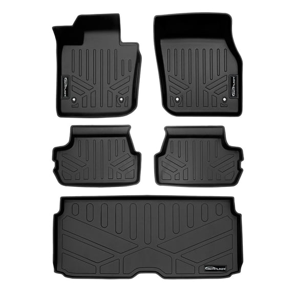 SMARTLINER Custom Fit All Weather 2 Row Floor Mats & Cargo Liner Set Black Compatible With 2022-2023 Mini Cooper SE (Electric Hardtop 2-Door Model. Automatic Transmission)