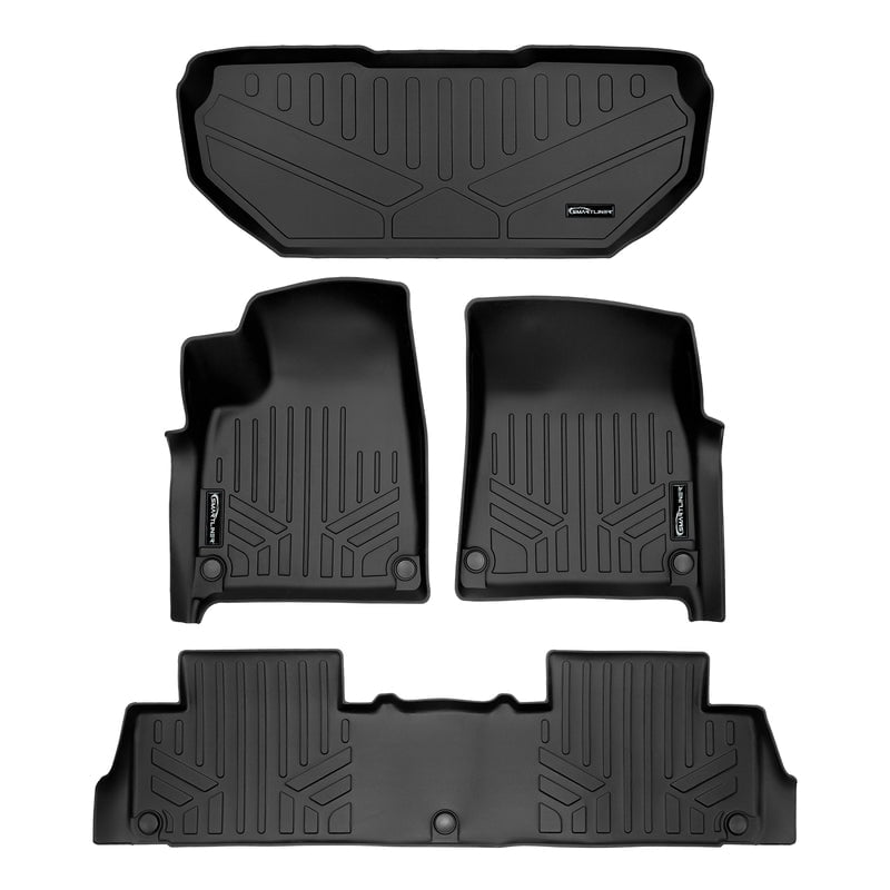 TOUGHPRO Floor Mats Accessories Set (Front Row 2nd Row) For GMC Terrain All Weather Heavy Duty (Made In USA) Black Rubber 2018 2019 2020 2021 2022 2023 2024