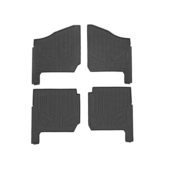 SMARTLINER Floor Mats 2 Row Liner Set Black Compatible With 2019-2021 Polaris Ranger Crew 1000 (Only Fits 6 Passenger Models)
