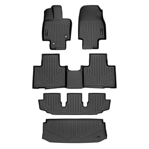 SMARTLINER 4 Rows Custom Fit Floor Liners Compatible with 2020 - 2025 Toyota Highlander (Gasoline | Cargo liner fits With Subwoofer)