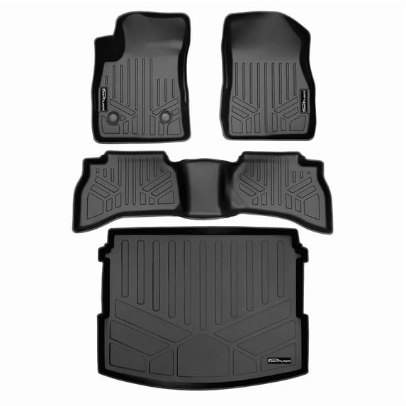 SMARTLINER Floor Mats and Cargo Liner Behind 2nd Row Black Compatible With 2020-2024 Buick Encore GX (Only Fits All Wheel Drive Models With Cargo in Lower Position)