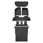 SMARTLINER All Weather Custom Fit Black 3 Row, Cargo Liner Behind the 2nd Row & Front Trunk Liner Floor Liner Set Compatible With 2022-2024 Rivian R1S SUV Only Fits 7 Passenger Models
